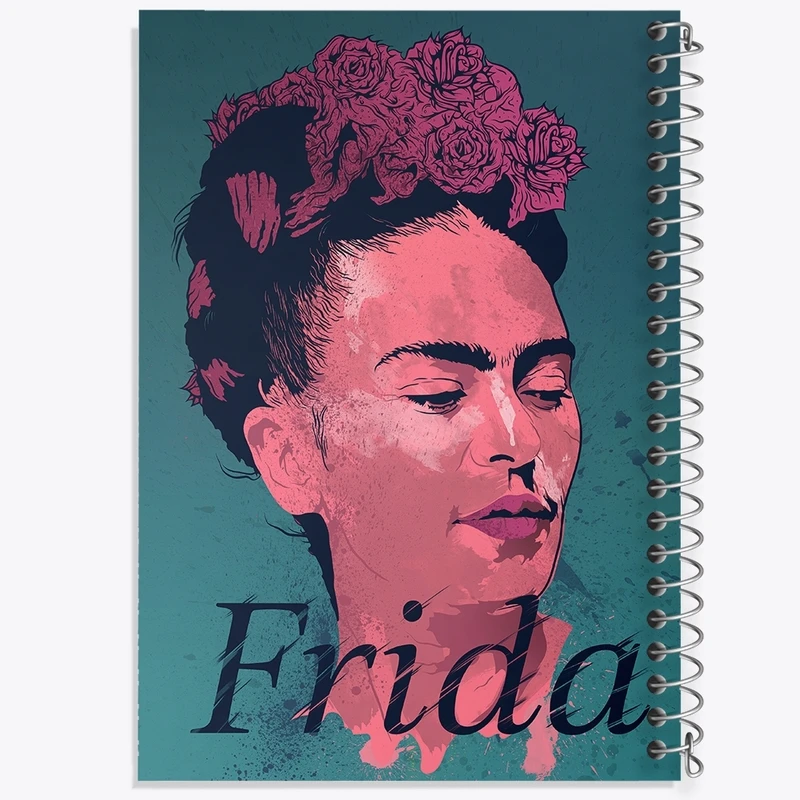 دفتر طراحی 50 برگ خندالو طرح فریدا کالو (Frida Kahlo) کد F893