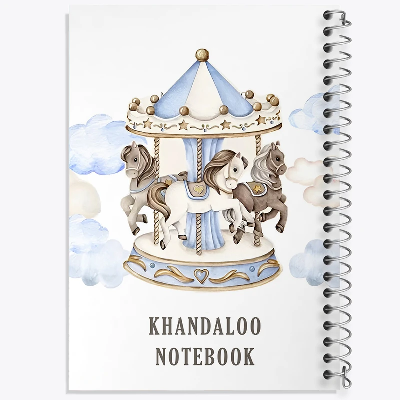 دفتر نقاشی 50 برگ خندالو طرح چرخ و فلک اسب بامزه کد N8492