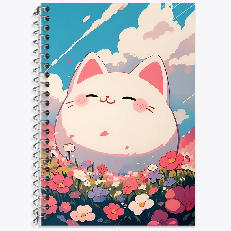 دفتر زبان 50 برگ خندالو مدل دو خط طرح گربه بامزه کد F11617