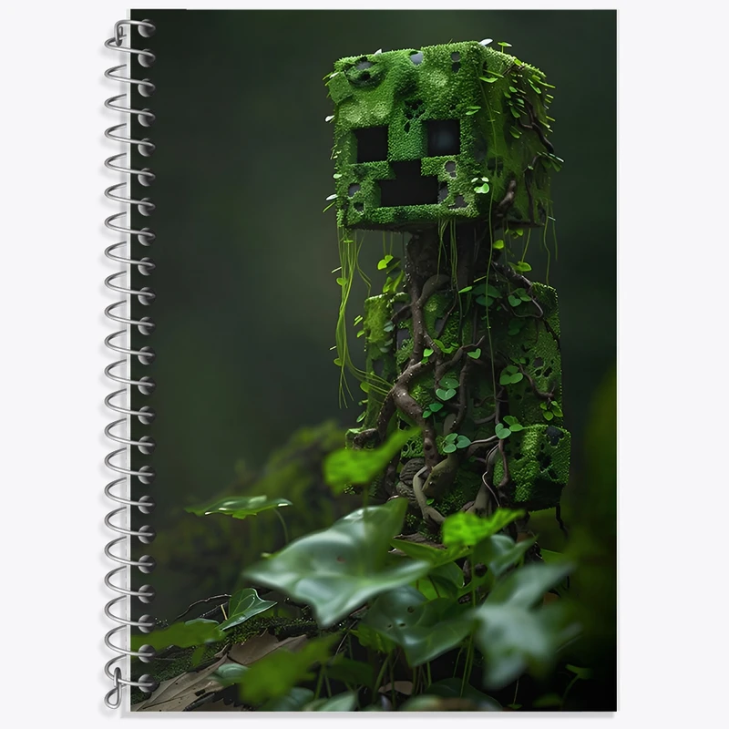 دفتر زبان 50 برگ خندالو مدل سه خط طرح ماینکرافت (Minecraft) کد F8968