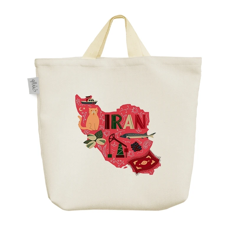 ساک خرید خندالو مدل نقشه ایران (Iran) کد H2214