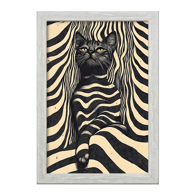 تابلو خندالو طرح گربه سیاه کد F10849