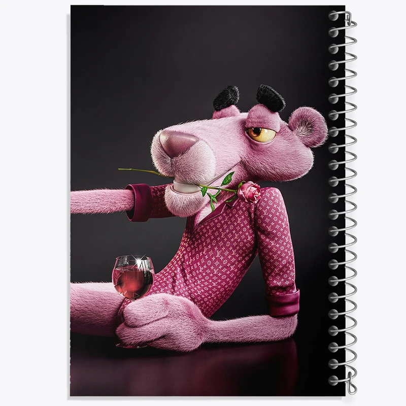 دفتر طراحی 50 برگ خندالو طرح پلنگ صورتی (Pink Panter) کد N7919