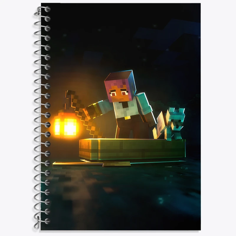 دفتر زبان 50 برگ خندالو مدل سه خط طرح بازی ماینکرافت (Minecraft) کد N8662