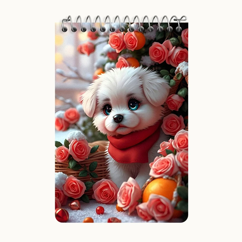 دفتر یادداشت 50 برگ خندالو طرح سگ کیوت کد F8562