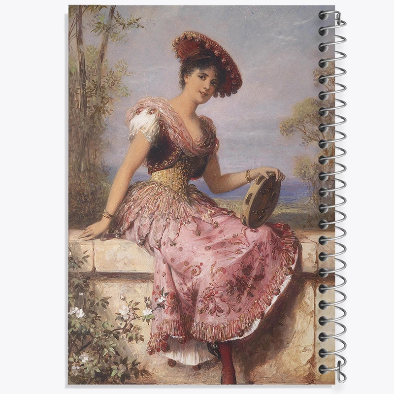 دفتر مشق 50 برگ خندالو طرح نقاشی نوازنده جوان دایره اثر کارل شونینگر جوان کد F12130