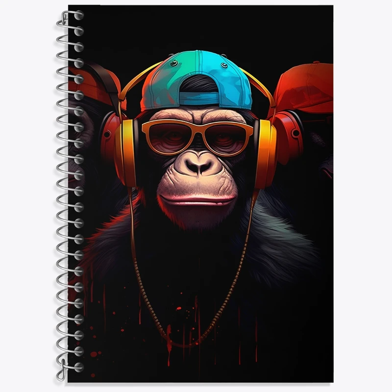 دفتر زبان 50 برگ خندالو مدل سه خط طرح میمون بامزه کد F3377