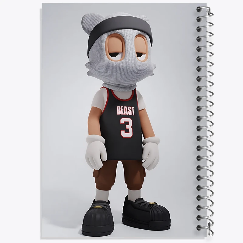 دفتر ژورنال نویسی 50 برگ خندالو مدل نقطه ای طرح آدمک ماسک دار کد F4044