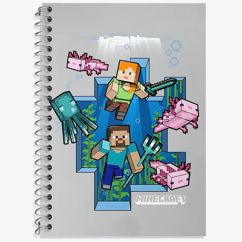 دفتر زبان 50 برگ خندالو مدل سه خط طرح ماینکرافت (Minecraft) کد F3494