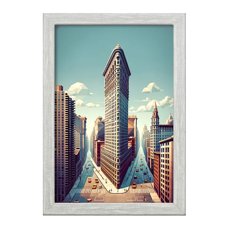 تابلو خندالو طرح ساختمان فلت‌آیرن (Flatiron Building) کد F6366