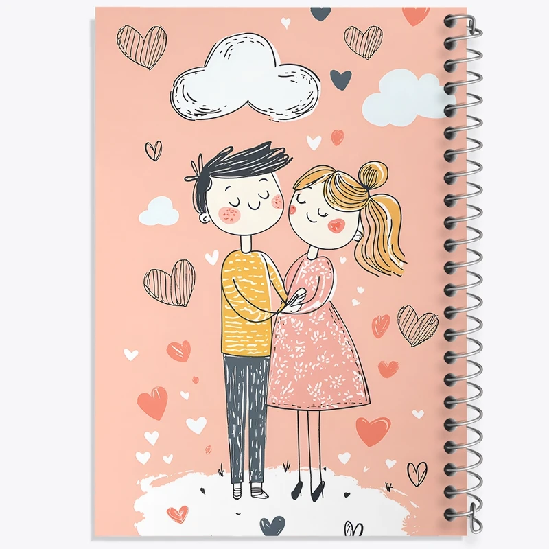 دفتر ژورنال نویسی 50 برگ خندالو مدل نقطه ای طرح عاشقانه (Lovely) کد N7358