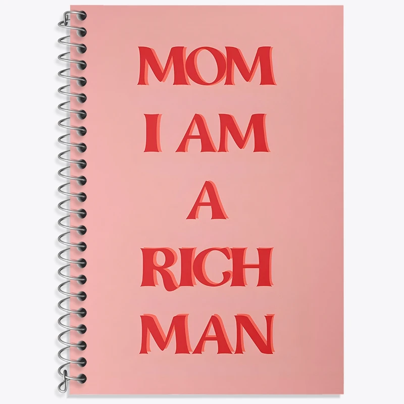 دفتر زبان 50 برگ خندالو مدل سه خط طرح Mom I Am A Rich Man کد F4081