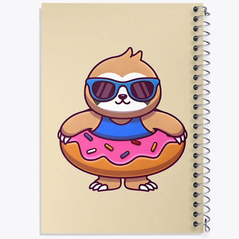 دفتر مشق 50 برگ خندالو طرح تنبل و دونات کد N6761