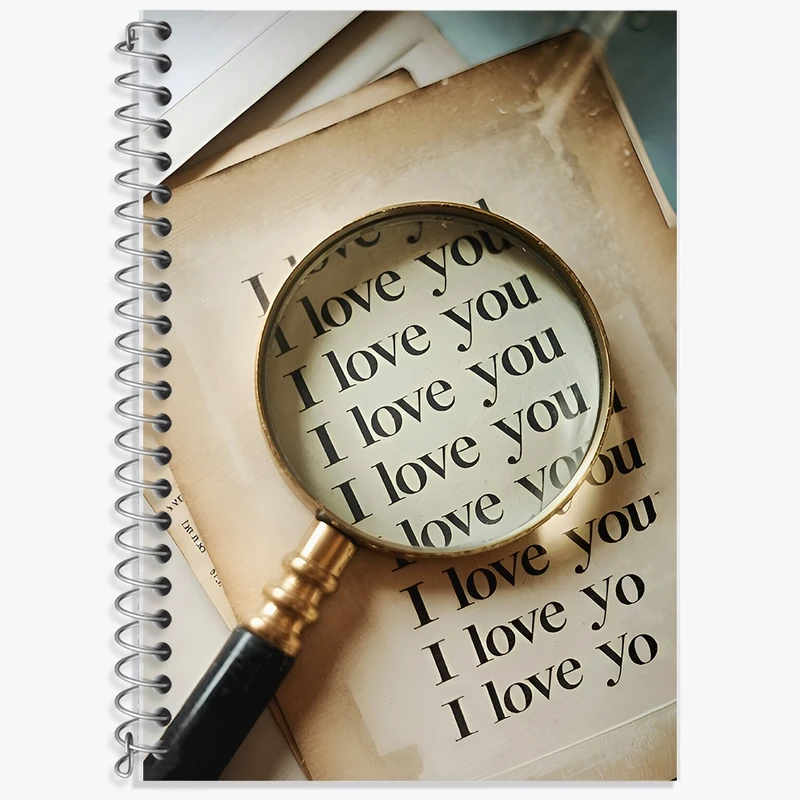 دفتر زبان 50 برگ خندالو مدل سه خط طرح I Love You کد F9450