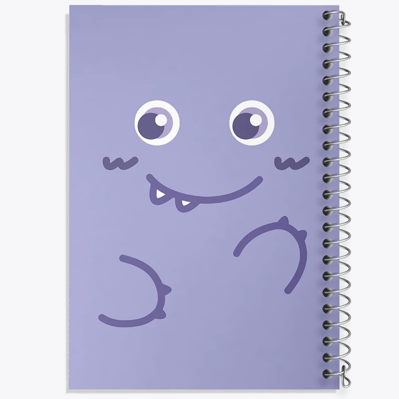 دفتر مشق 100 برگ خندالو طرح هیولای بنفش بامزه کد N7107