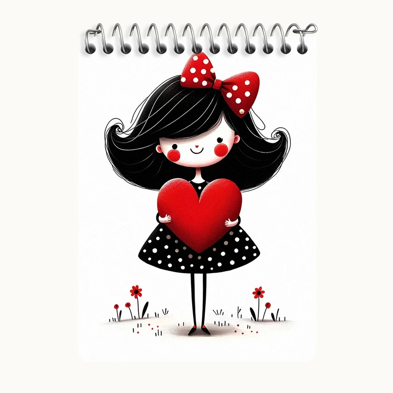 دفتر یادداشت 50 برگ خندالو طرح دخترانه کیوت کد N5156