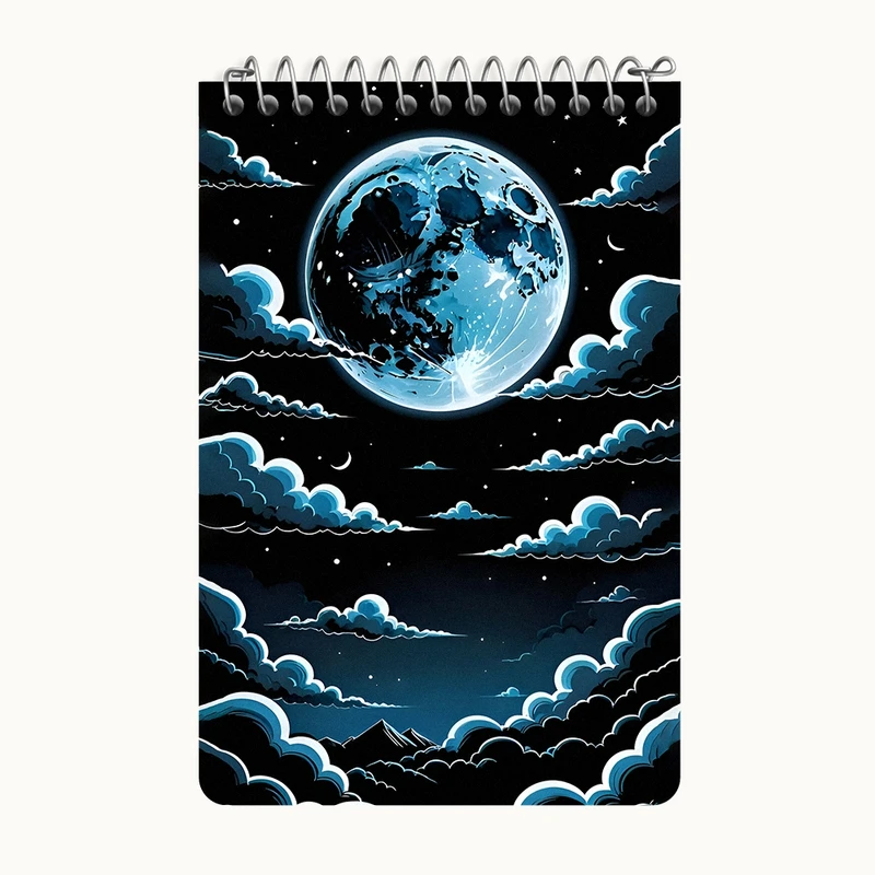 دفتر یادداشت 50 برگ خندالو طرح آسمان و ماه کد F12877