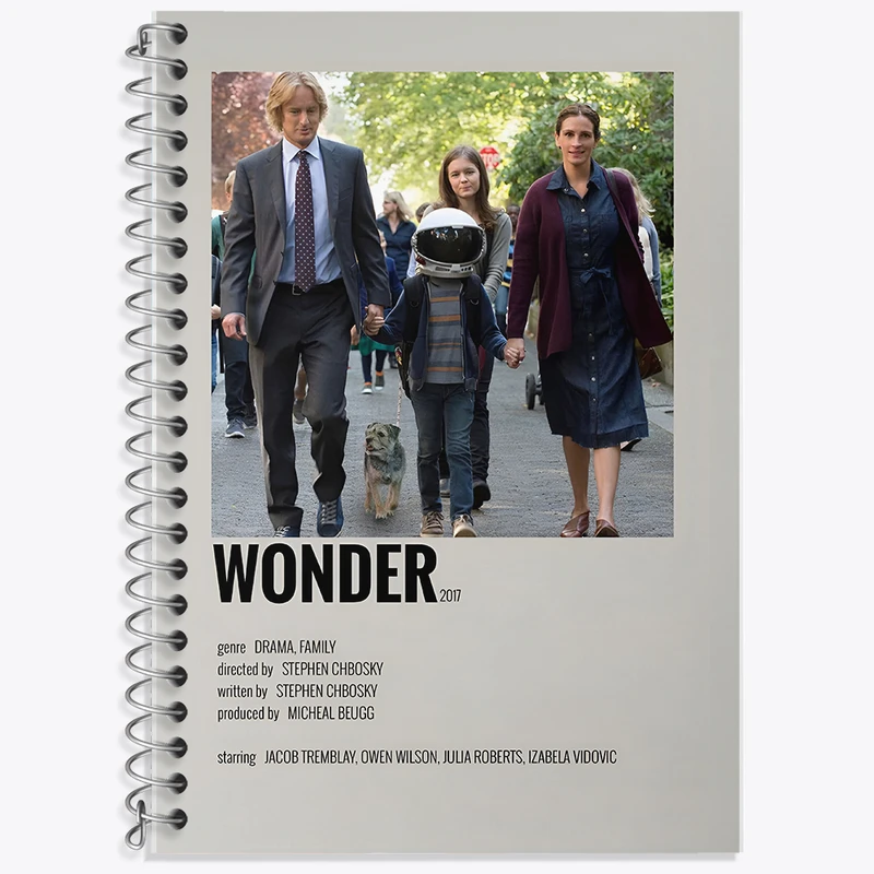 دفتر زبان دوخط 50 برگ خندالو طرح اعجوبه (Wonder) کد F13356