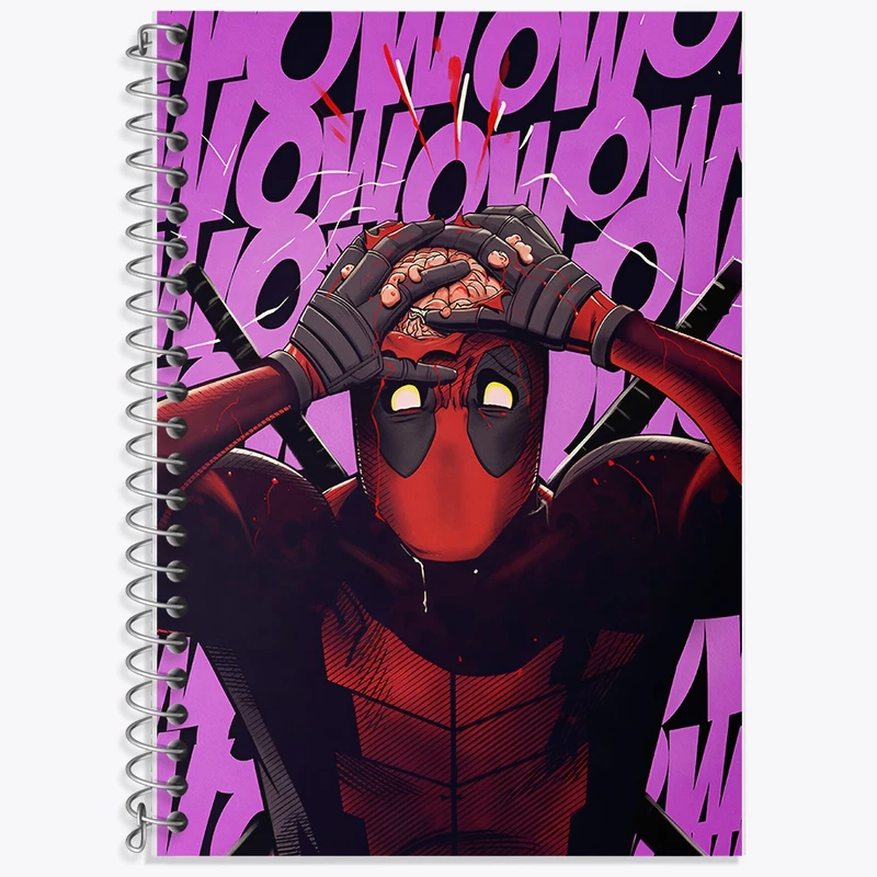 دفتر زبان 50 برگ خندالو مدل سه خط طرح ددپول مارول کد F9321