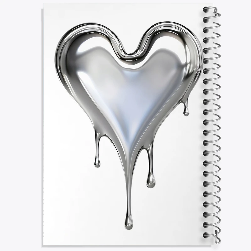 دفتر مشق 100 برگ خندالو طرح قلب کروم کد F3903