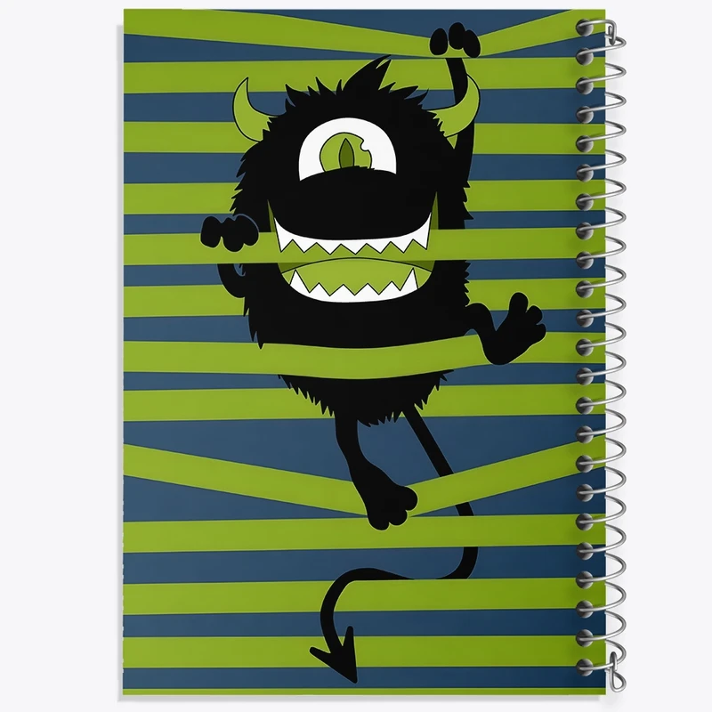 دفتر ژورنال نویسی 50 برگ خندالو مدل نقطه ای طرح هیولای کیوت کد F4033