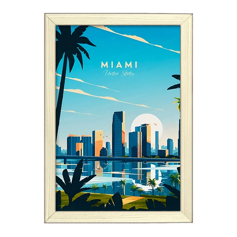 تابلو خندالو طرح میامی (Miami) کد F6330