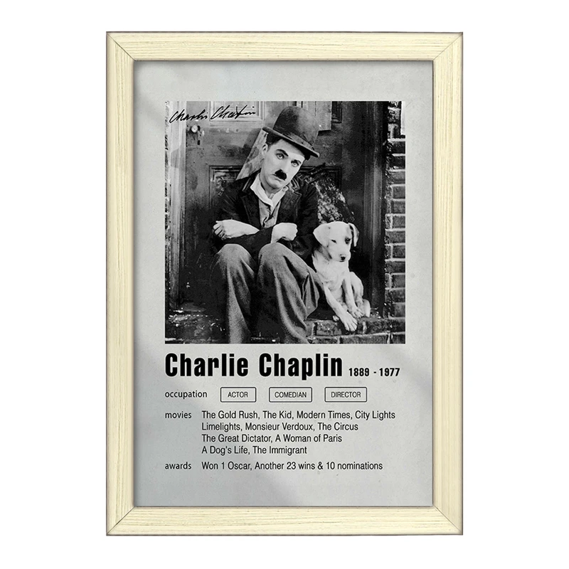 تابلو خندالو طرح چارلی چاپلین (Charles Chaplin) کد F11199
