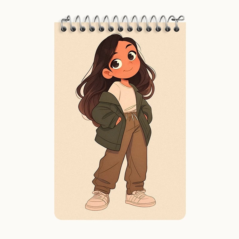 دفتر یادداشت 50 برگ خندالو طرح دختر بانمک کد F6698