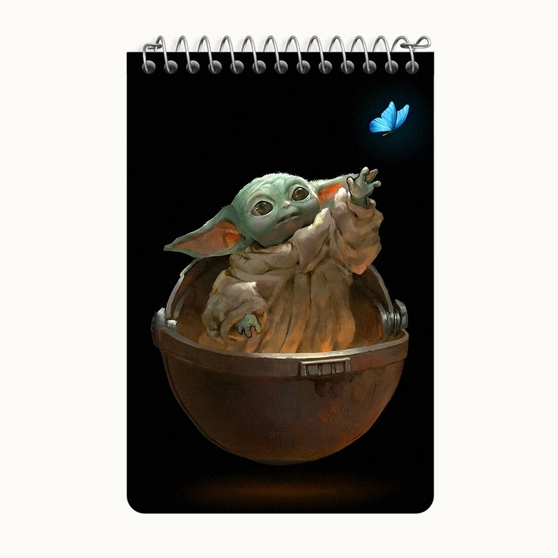 دفتر یادداشت 50 برگ خندالو طرح بیبی یودا کد F3373