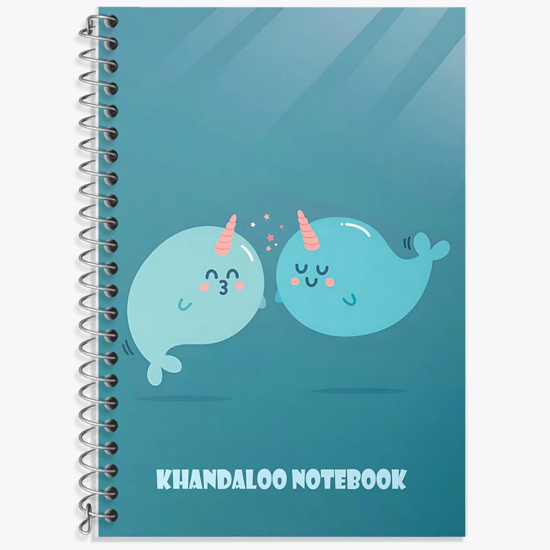 دفتر زبان 50 برگ خندالو مدل دو خط طرح حیوانات بامزه کد N7388