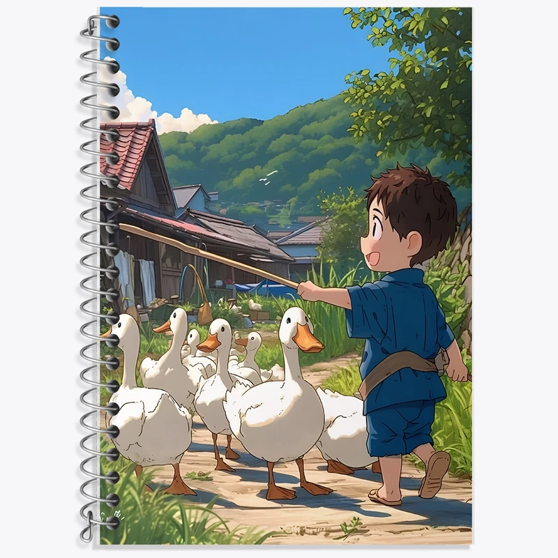 دفتر لغت 50 برگ خندالو طرح پسر و اردک ها کد F10989