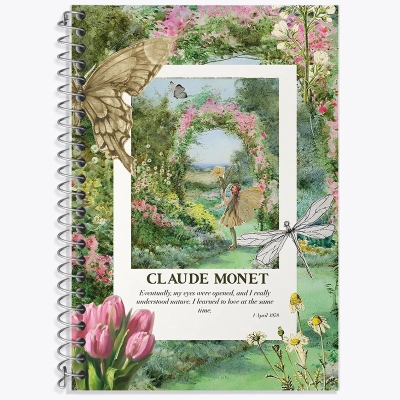 دفتر زبان 50 برگ خندالو مدل دو خط طرح کلود مونه (Claude Monet) کد F10712