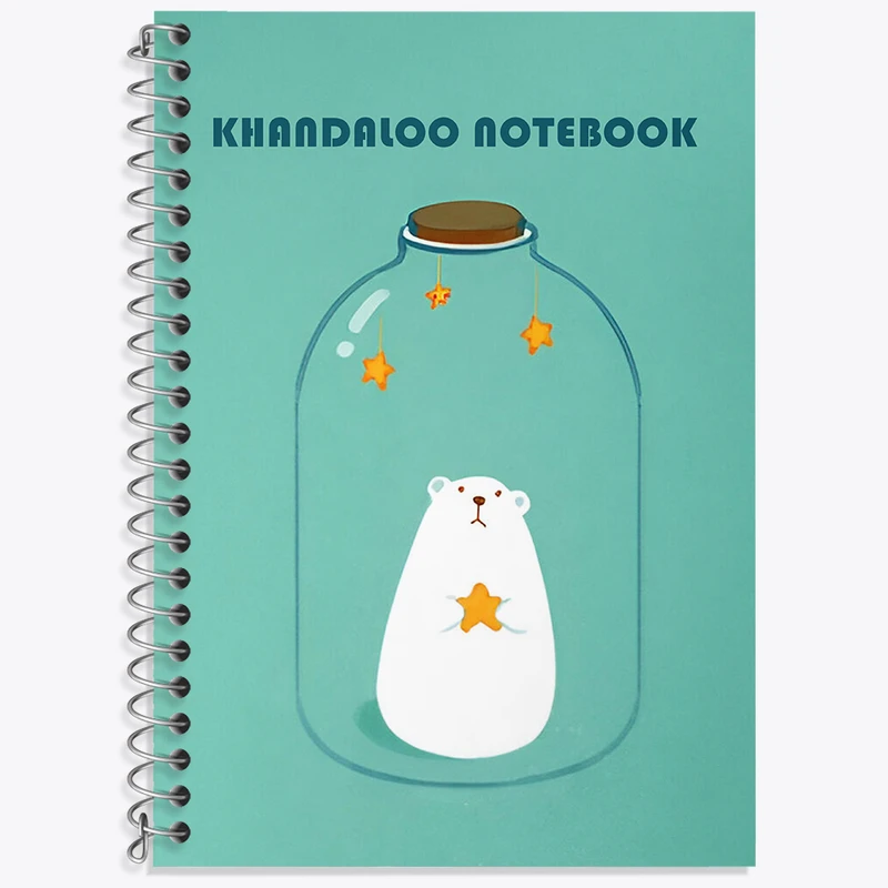 دفتر زبان 50 برگ خندالو مدل دو خط طرح خرس تنها کد N6184