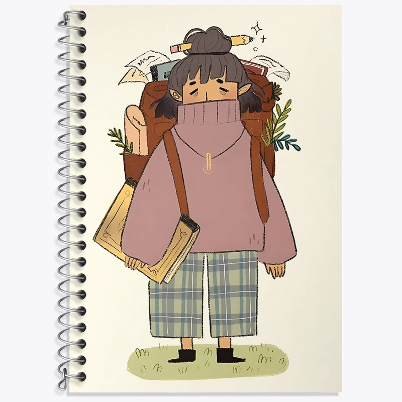 دفتر زبان دوخط 50 برگ خندالو طرح دختر ماجراجو کد N6160