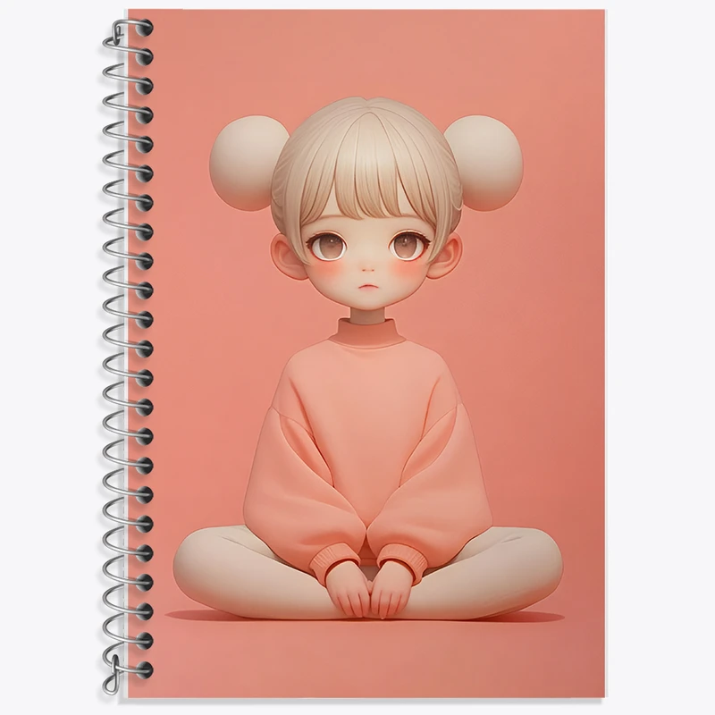 دفتر زبان 50 برگ خندالو مدل دو خط طرح دخترانه کد F12594