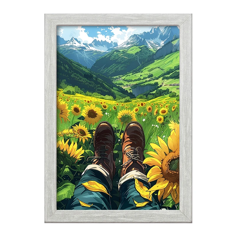 تابلو خندالو طرح مزرعه آفتابگردان کد F4541