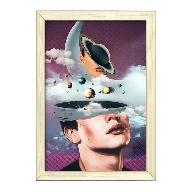 تابلو خندالو طرح پرتره کهکشان کد F11084