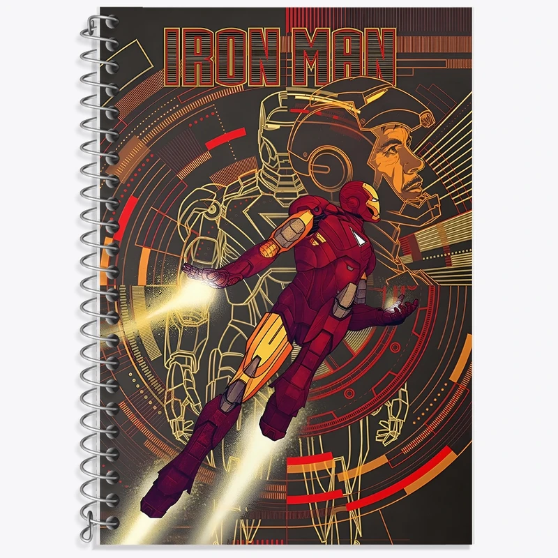 دفتر زبان 50 برگ خندالو مدل سه خط طرح مرد آهنی مارول (Marvel) کد F10505