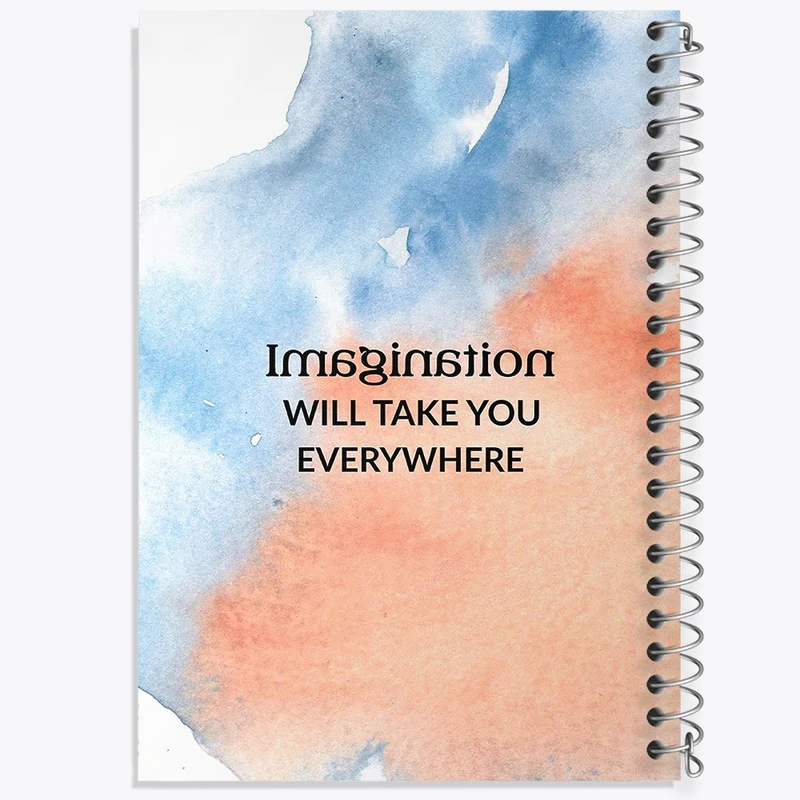 دفتر طراحی 50 برگ خندالو طرح Imagination Will Take You Everywhere کد F11409