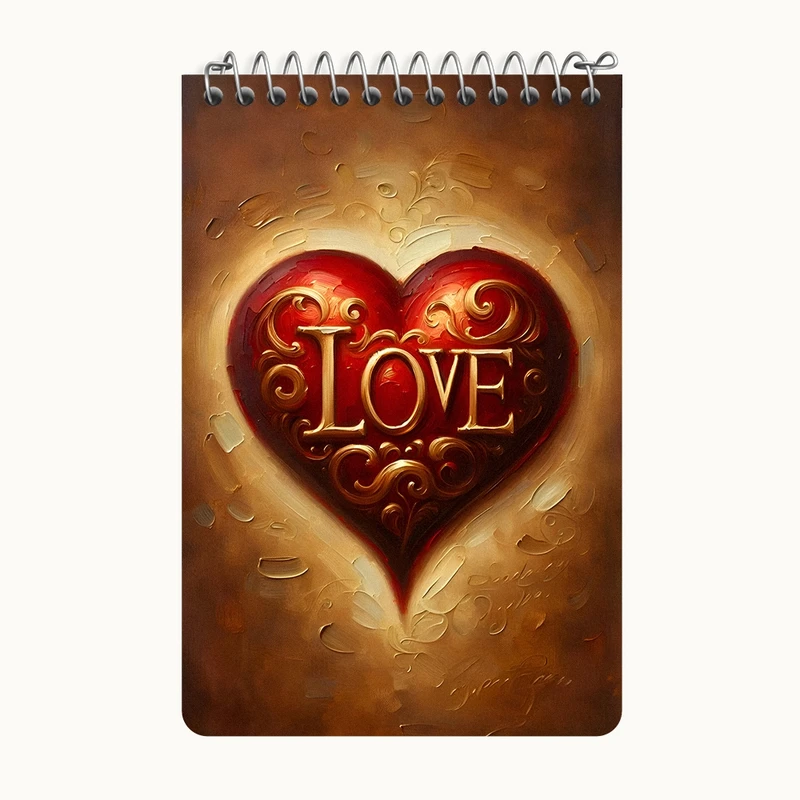 دفتر یادداشت 50 برگ خندالو طرح Love کد F5505
