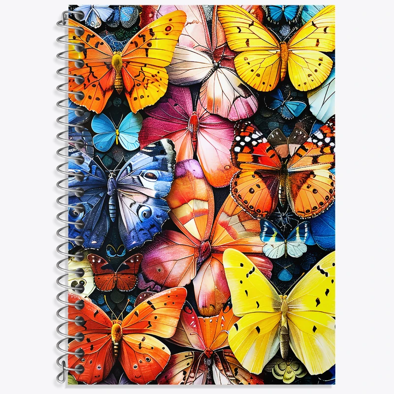 دفتر زبان 50 برگ خندالو مدل دو خط طرح پروانه (Butterfly) کد N8054