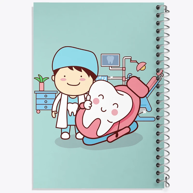 دفتر طراحی 50 برگ خندالو طرح دندان و دندان پزشکی کودکانه کد 36742