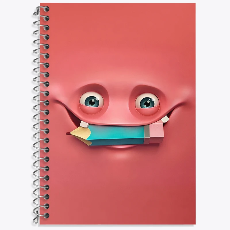 دفتر زبان دوخط 50 برگ خندالو طرح ایموجی بامزه کد F3314