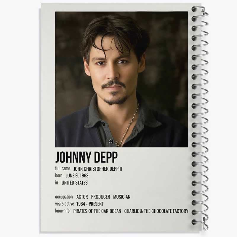دفتر مشق 100 برگ خندالو طرح جانی دپ (Johnny Depp) کد F13376