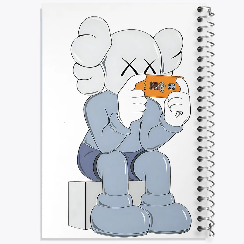 دفتر مشق 50 برگ خندالو طرح عروسک کاز (kaws) کد F4001