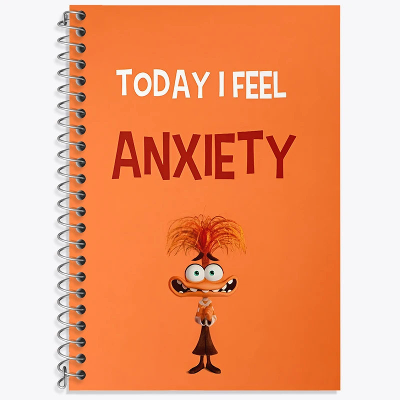 دفتر زبان 50 برگ خندالو مدل دو خط طرح اینساید اوت (Anxiety) کد N8403