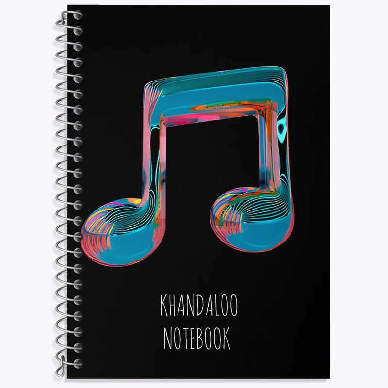 دفتر زبان 50 برگ خندالو مدل سه خط طرح نت موسیقی کد N8085