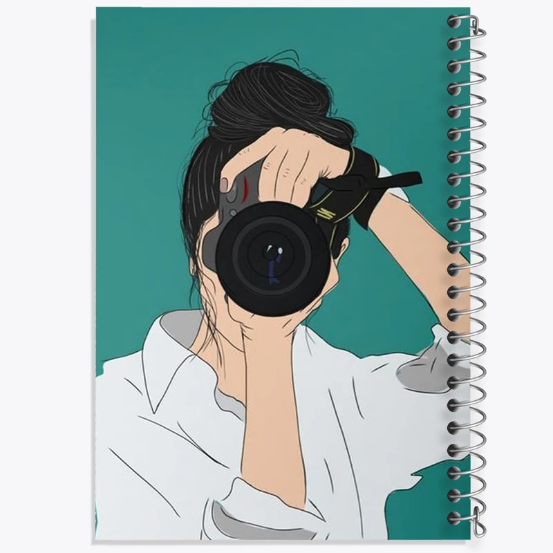 دفتر شطرنجی 50 برگ خندالو طرح دختر عکاس کد F3154