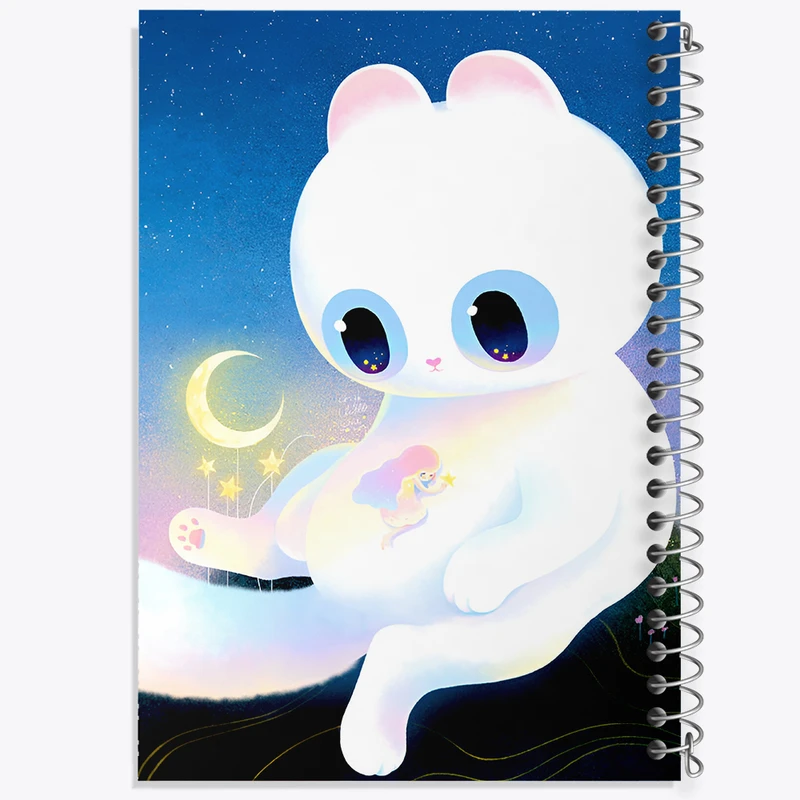 دفتر مشق 100 برگ خندالو طرح دختر و گربه کد N6588