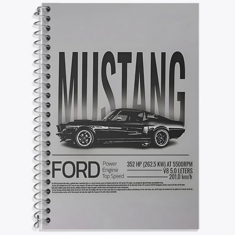 دفتر زبان 50 برگ خندالو مدل دو خط طرح ماشین فورد کد F10369